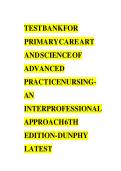 Updated&sol;Latest Primary Care The Art and Science of Advanced Practice Nursing An Interprofessional Approach 6th Edition Lynne M&period; Hektor Dunphy Jill E&period; Winland-Brown Brian Oscar Porter Debera J&period; Thomas Test Bank Complete All Chapters Comprehensive Advanced 