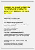 ICC BUILDING CODE SPECIALIST EXAM QUESTIONS AND CORRECT ANSWER
