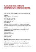 NJ BOATING TEST COMPLETE QUESTIONS WITH VERIFIED ANSWERS