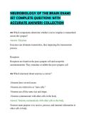 NEUROBIOLOGY OF THE BRAIN EXAMS &NewLine;SET COMPLETE QUESTIONS WITH &NewLine;ACCURATE ANSWERS COLLECTION 