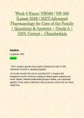 Week 1 - 8 Exam&colon; NR566 &sol; NR 566 Advanced Pharmacology for Care of the Family &lpar;Latest 2026 &sol; 2027 Updates STUDY BUNDLE WITH COMPLETE SOLUTIONS&rpar; &vert; 100&percnt; Correct &vert; Grade A - Chamberlain