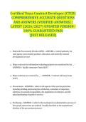 Certified Texas Contract Developer &lpar;CTCD&rpar; COMPREHENSIVE ACCURATE QUESTIONS AND ANSWERS &lpar;VERIFIED ANSWERS&rpar; &vert; LATEST &lpar;2026&sol;2027&rpar; UPDATED VERSION &vert; 100&percnt; GUARANTEED PASS &lbrace;JUST RELEASED&rcub;