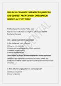 WEB DEVELOPMENT EXAMINATION QUESTIONS AND CORRECT ANSWER 