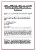Adult-Gerontology Acute Care NP Exam &ndash;Practice Questions with Answers and &NewLine;Rationales 