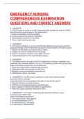 EMERGENCY NURSING COMPREHENSIVE EXAMINATION QUESTIONS AND CORRECT ANSWERS