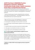 AHIP Final Exam 2025&sol;2026 Practice Questions & Answers &vert; Medicare Certification Study Guide &vert; Health Insurance Exam Prep &vert; Comprehensive Review