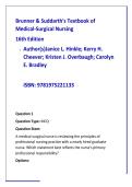 NGN NCLEX TEST BANK BRUNNER AND SUDDARTHS TEXTBOOK OF MEDICAL SURGICAL NURSING UPDATED ACTUAL QUESTIONS WITH VERIFIED SOLUTIONS&period;pdf&NewLine;&NewLine;