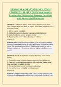 PERSONAL LINES INSURANCE EXAM &NewLine;COMPLETE REVIEW 2026 Comprehensive &NewLine;Examination Preparation Resource Questions &NewLine;with Answers and Rationales 