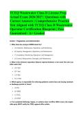 TCEQ Wastewater Class D License Prep Actual Exam 2026&sol;2027 &vert; Questions with Correct Answers &vert; Comprehensive Practice Test Aligned with TCEQ Class D Wastewater Operator Certification Blueprint &vert; Pass Guaranteed - A&plus; Graded&NewLine;