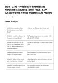 WGU D196 Principles of Financial & Managerial Accounting &lpar;Excel Focus&rpar; Study Guide &vert; Comprehensive Practice Questions & Detailed Answers &vert; 2026 Updated