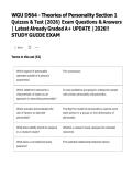 WGU D564 Theories of Personality Section 1 Study Guide &vert; Quizzes & Practice Test with Detailed Answers &vert; 2026 Updated