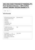 WGU D564 Theories of Personality Exam Study Guide &vert; Comprehensive Practice Questions & Detailed Answers &vert; Objective Assessment Prep &vert; 2026 Updated