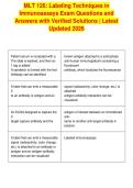 MLT 126&colon; Labeling Techniques in&NewLine;Immunoassays Exam Questions and&NewLine;Answers with Verified Solutions &vert; Latest&NewLine;Updated 2026&NewLine;