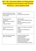 MLT 130&colon; Laboratory Safety and Regulations&NewLine;Exam Questions and Answers with Verified&NewLine;Solutions &vert; Latest Updated 2026