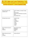 MLT 240&colon; Upper and Lower Respiratory Tract&NewLine;Infections Exam Questions and Answers with&NewLine;Verified Solutions &vert; Latest Updated 2026