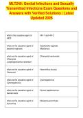 MLT240&colon; Genital Infections and Sexually&NewLine;Transmitted Infections Exam Questions and&NewLine;Answers with Verified Solutions &vert; Latest&NewLine;Updated 2026