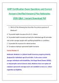 AHIP Certification Exam Questions and Correct &NewLine;Answers &lpar;Verified Answers&rpar; Plus Rationales &NewLine;2026 Q&A &vert; Instant Download Pdf 
