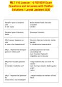 MLT 110 Lesson 1-6 REVIEW Exam&NewLine;Questions and Answers with Verified&NewLine;Solutions &vert; Latest Updated 2026&NewLine;