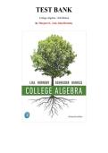 College Algebra&comma; 13th edition  &mdash; by Margaret Lial&comma; John Hornsby &vert; Complete Test Bank &lpar;All Chapters&rpar;