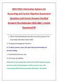 WGU D561 Information Systems for &NewLine;Accounting and Control Objective Assessment &NewLine;Questions and Correct Answers &lpar;Verified &NewLine;Answers&rpar; Plus Rationales 2026 Q&A &vert; Instant &NewLine;Download Pdf 