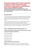 ServSafe Manager Exam Practice Questions & Answers &vert; Food Protection Manager Certification Study Guide &vert; Comprehensive Exam Prep &vert; 2026&sol;2027 Update