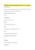 PHYSICS 150 Exam Questions with Correct Answers&period;