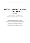 PRN1500 MATERNAL AND CHILD NURSING EXAM EDITION WITH COMPLETE CORRECT ANSWERS GRADED A&plus;&period;pdf&NewLine;&NewLine;