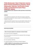 TCEQ Wastewater Class D Operator License Exam Practice Questions & Answers &vert; Texas Wastewater Operator Certification Study Guide &vert; Comprehensive Exam Prep &vert; 2026&sol;2027 Update