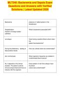 MLT240&colon; Bacteremia and Sepsis Exam&NewLine;Questions and Answers with Verified&NewLine;Solutions &vert; Latest Updated 2026&NewLine;