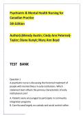 PSYCHIATRIC AND MENTAL HEALTH NURSING FOR CANADIAN 5TH EDITION BUNDLED TESTED QUESTIONS FULL SOLUTION VIEW AHEAD&period;pdf&NewLine;&NewLine;