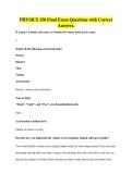 PHYSICS 150 Final Exam Questions with Correct&NewLine;Answers