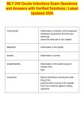 MLT 240 Ocular Infections Exam Questions&NewLine;and Answers with Verified Solutions &vert; Latest&NewLine;Updated 2026