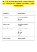 MLT126&colon; Soluble Mediators Exam Questions&NewLine;and Answers with Verified Solutions &vert; Latest&NewLine;Updated 2026&NewLine;