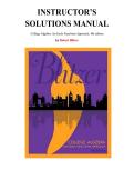 College Algebra&colon; An Early Functions Approach&comma; 4th edition  &mdash; by Robert Blitzer  &vert; Instructor's Solutions Manual &lpar;All Chapters&rpar;