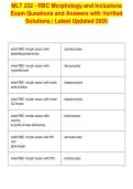 MLT 232 - RBC Morphology and Inclusions&NewLine;Exam Questions and Answers with Verified&NewLine;Solutions &vert; Latest Updated 2026
