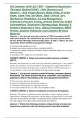 Fall Semester 2026&ndash;2027 RRT &ndash; Registered Respiratory Therapist Updated 2026 &vert; 190&plus; Questions and Answers &vert; RRT Comprehensive Study Guide&comma; Practice Exam&comma; Exam Prep Test Bank&comma; Adult Critical Care&comma; Mechanical Ventilation&comma; Airway Management&comma; Pulmonary Functio
