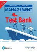 TEST BANK MANAGEMENT 13TH EDITION BY P ROBBINS STEPHEN COULTER MARY UPDATED ACTUAL QUESTIONS WITH VERIFIED SOLUTIONS&period;pdf&NewLine;&NewLine;