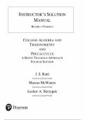 College Algebra and Trigonometry&comma; 4th edition  &mdash; by J&period; S&period; Ratti&comma; Marcus McWaters  &mdash; Instructor's Solution Manual &vert; All Chapters
