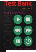 TEST BANK MASS COMMUNICATION LIVING IN A MEDIA WORLD 6TH EDITION BY RALPH HANSON ALL CHAPTERS FINAL PAPER CORRECT ANSWERS FULL SOLUTION&period;pdf&NewLine;&NewLine;