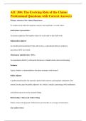 AIC 300&colon; The Evolving Role of the Claims&NewLine;Professional Questions with Correct Answers