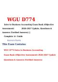 WGU D774 Introduction to Business Accounting Exam Bank Study Guide