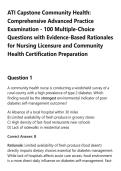 ATI Capstone Community Health&colon;&NewLine;Comprehensive Advanced Practice&NewLine;Examination - 100 Multiple-Choice&NewLine;Questions with Evidence-Based Rationales&NewLine;for Nursing Licensure and Community&NewLine;Health Certification Preparation