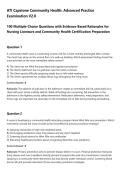 ATI Capstone Community Health&colon; Advanced Practice&NewLine;Examination V2&period;0&NewLine;100 Multiple-Choice Questions with Evidence-Based Rationales for&NewLine;Nursing Licensure and Community Health Certification Preparation