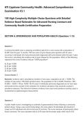 ATI Capstone Community Health&colon; Advanced Comprehensive&NewLine;Examination V3&period;1&NewLine;100 High-Complexity Multiple-Choice Questions with Detailed&NewLine;Evidence-Based Rationales for Advanced Nursing Licensure and&NewLine;Community Health Certification Preparation