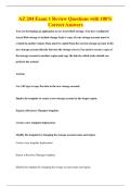 AZ 204 Exam 1 Review Questions with 100&percnt;&NewLine;Correct Answers