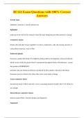 BI 121 Exam Questions with 100&percnt; Correct&NewLine;Answers