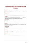 Tradesman Exam Questions with Verified Answers&NewLine;