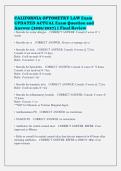 CALIFORNIA OPTOMETRY LAW Exam&NewLine;UPDATED ACTUAL Exam Question and&NewLine;Answer &lpar;2026&sol;2027&rpar; &vert; Final Review