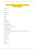 BIO 117 Definitions Questions with 100&percnt;&NewLine;Correct Answers