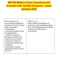 MN 580 Midterm Exam Questions and&NewLine;Answers with Verified Solutions &vert; Latest&NewLine;Updated 2026